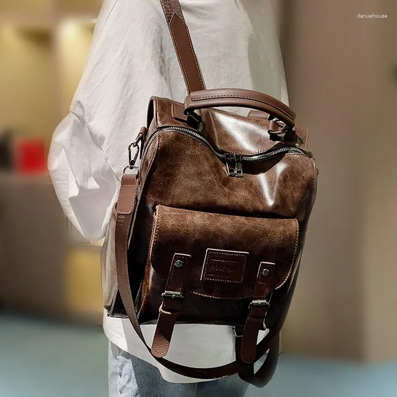 School Bags Women PU Leather Backpack Female Fashion Rucksack Brand Designer Vintage Shoulder Bag Mochila Escola