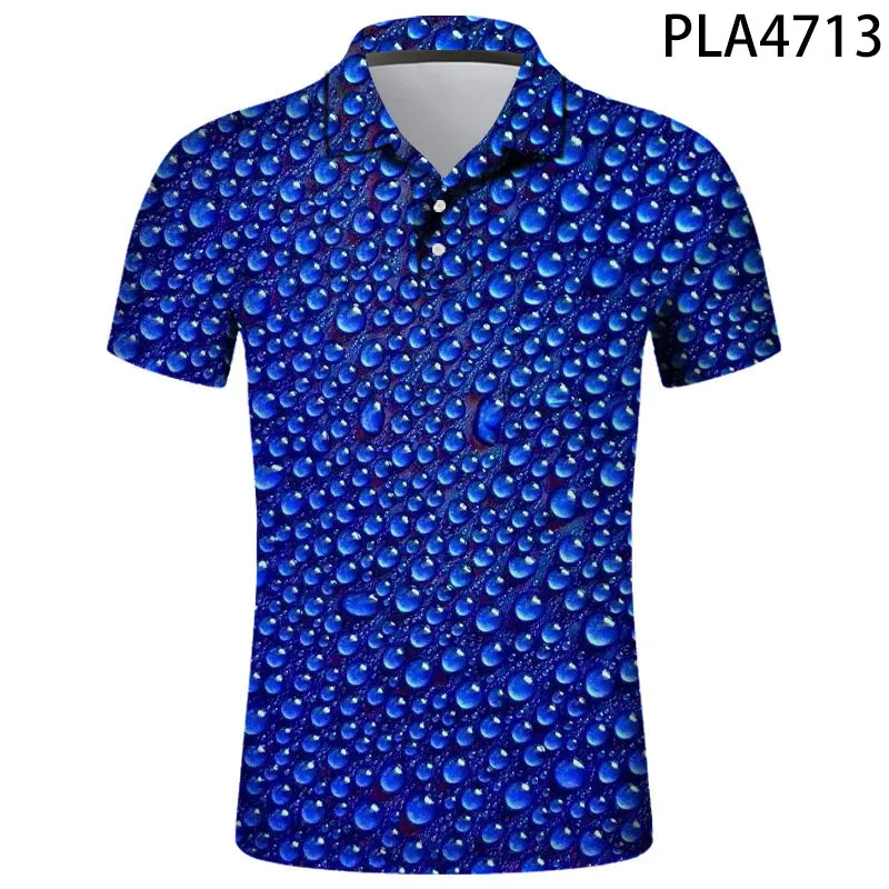 Herrpolos män skjortor streetwear sommar kort ärm 3d tryckt polo homme vatten droppe casual skjortor mode harajuku camisas ropa 230818