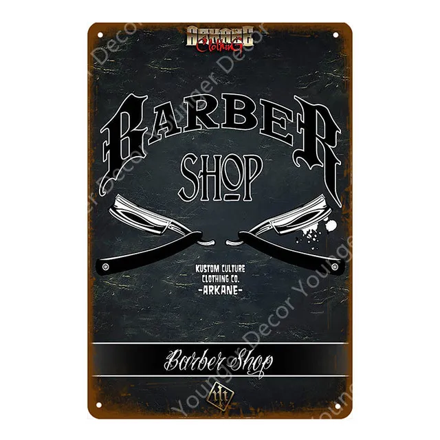 Targa Metallica Vintage Man Cave - 20,3x30,5 Cm Per Shed, Bar E Barber Shop