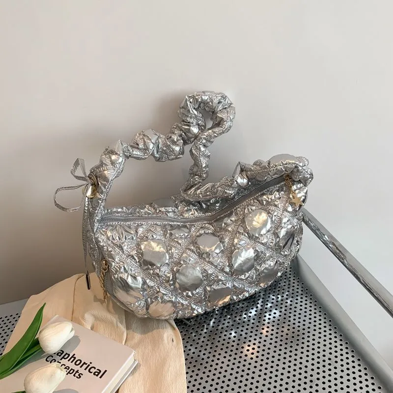 Evening Bags Fashion Y2K Bags For Women Shoulder Bag Korean Style Silver Handbag Designer Luxury Bag Tote Bag For Women's Bag Trend Gift 230818