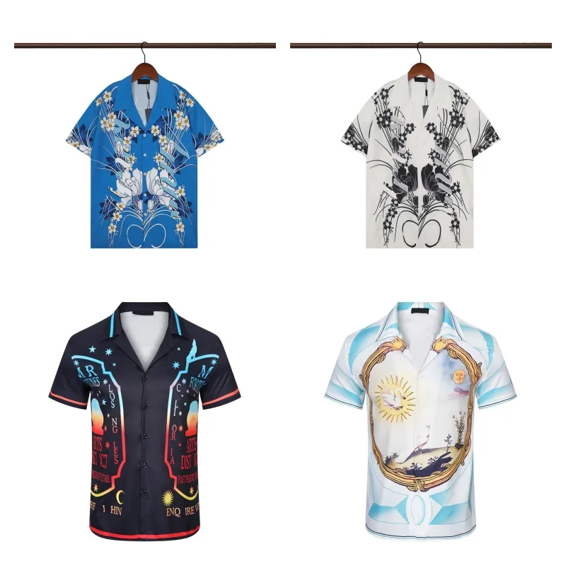Herren-Designer-Shirt Sommer Kurzarm Casual Button Up Hemd gedrucktes Bowling-Shirt Strandstil atmungsaktiv