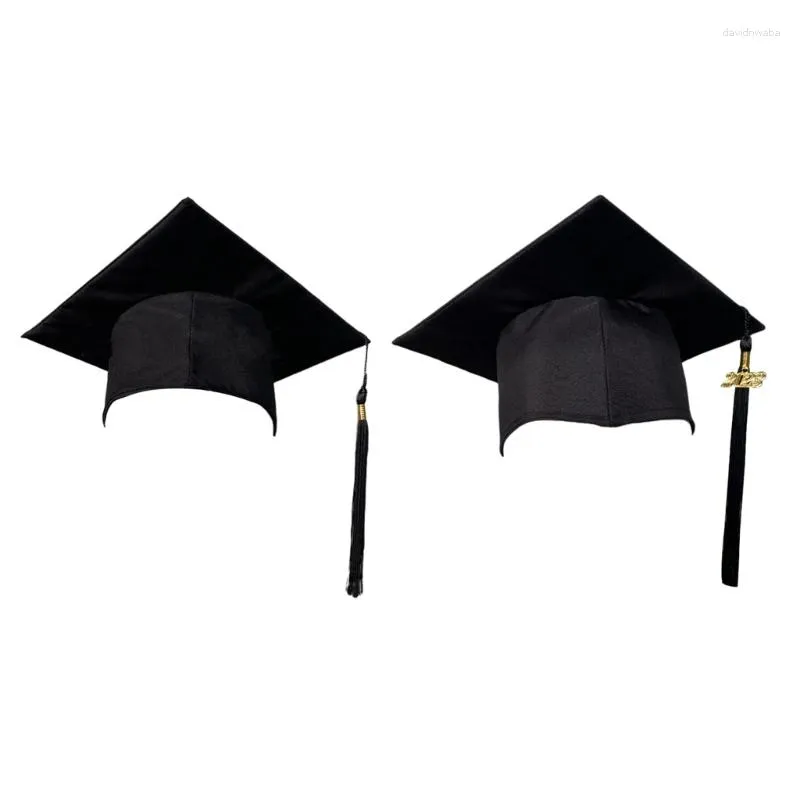 Berets Graduation Hat for Graduate 2023 med Tassel Black Pography Props Dropship