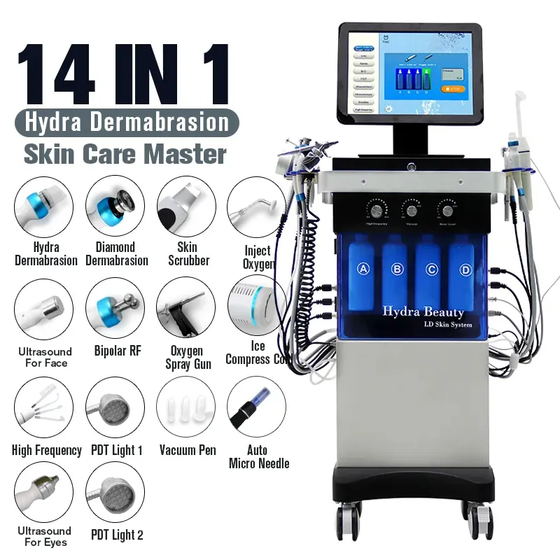 Profesional 14 in 1 Hydrodermabacion Hidrofacial Machine Microdermoabrasion Free Hydroderbarabrasion Hydra Dermabrasion Facel