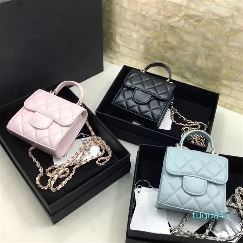 Bolsas de grife manusear bolsas mini saco de aba clássica bolsa de transferência moda feminina bolsa de couro diamante treliça 11cm