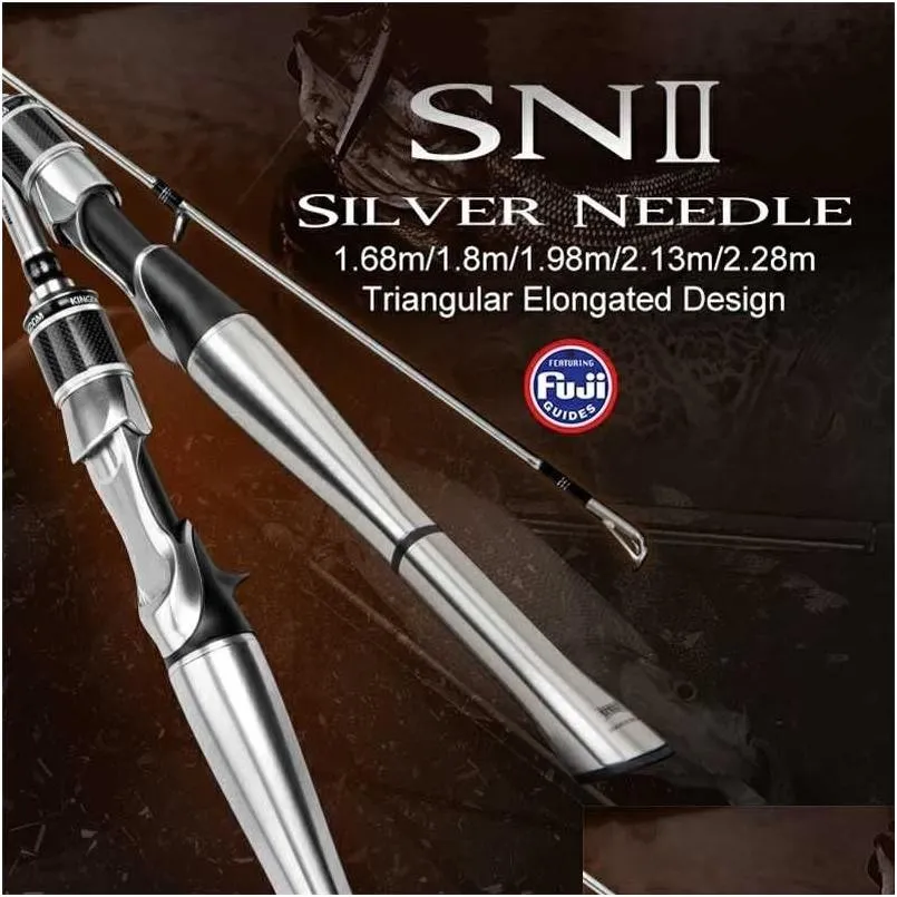 Spinning Rods Kingdom Sier Needle Ii Pesca Tralight Fast Rod 2 secciones L Ml M Mh Fuji Ring Carbon Casting Travel 211123 Drop Deli Dhfab