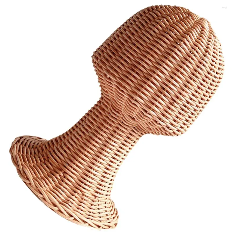 Sacs de rangement Porte-chapeau en rotin Tissé Présentoir Casquette Support rustique