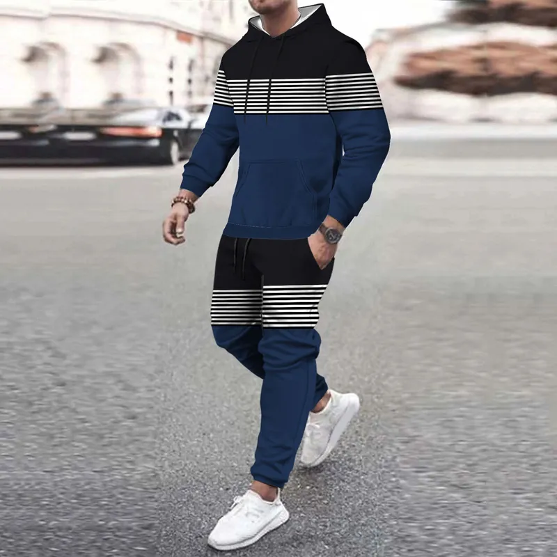 Heren Tracksuit Designer T-shirt en broek Casual Jogger Sportswear Autumn Sweatershirts Heatpants T-shirt Europese en Amerikaanse maten M-3XL Hoodie en broekset