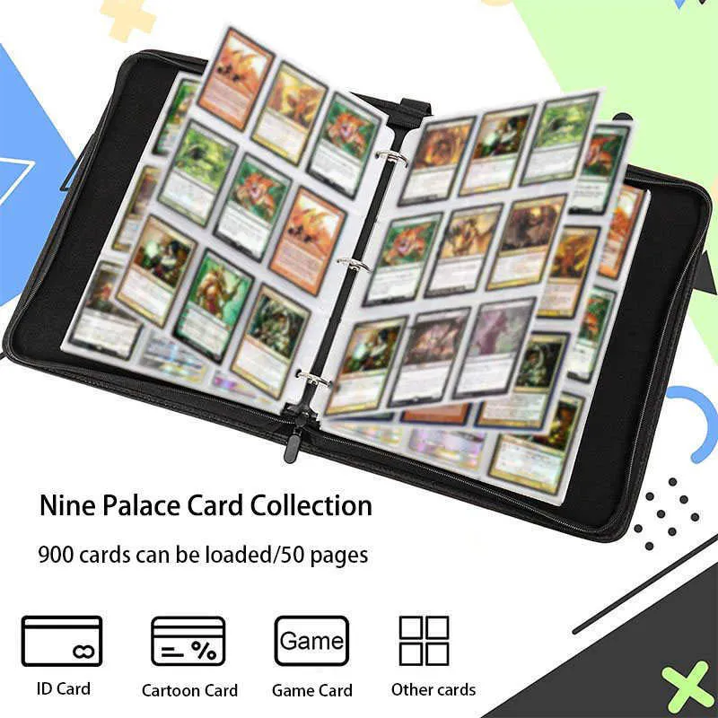 Jeux de cartes Yu Gi Oh 9 fentes pour cartes Anime jeu Collection carte  porte-album livre dessin animé carte étui de rangement classeur 9 grille