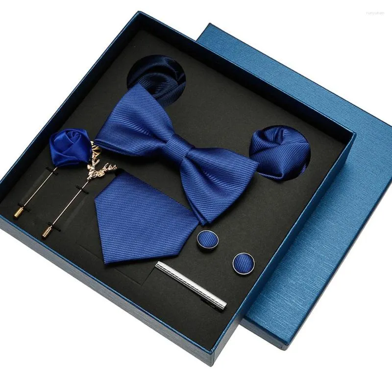Bow Gine Plain Tie Set Для Мужчин С Твердым Цветом Галстук.