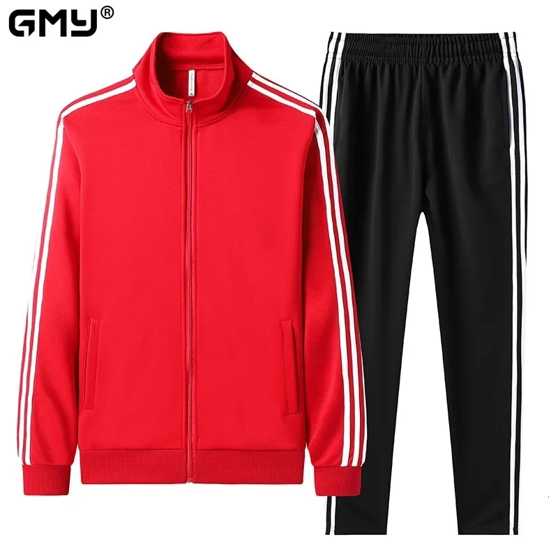 Men s tracksuits 2023 Spring Autumn Mens Tracksuit Sets Fashion Three Lines Casual Jaqueta Casual Pants Duas peças Uniformes de beisebol Men.