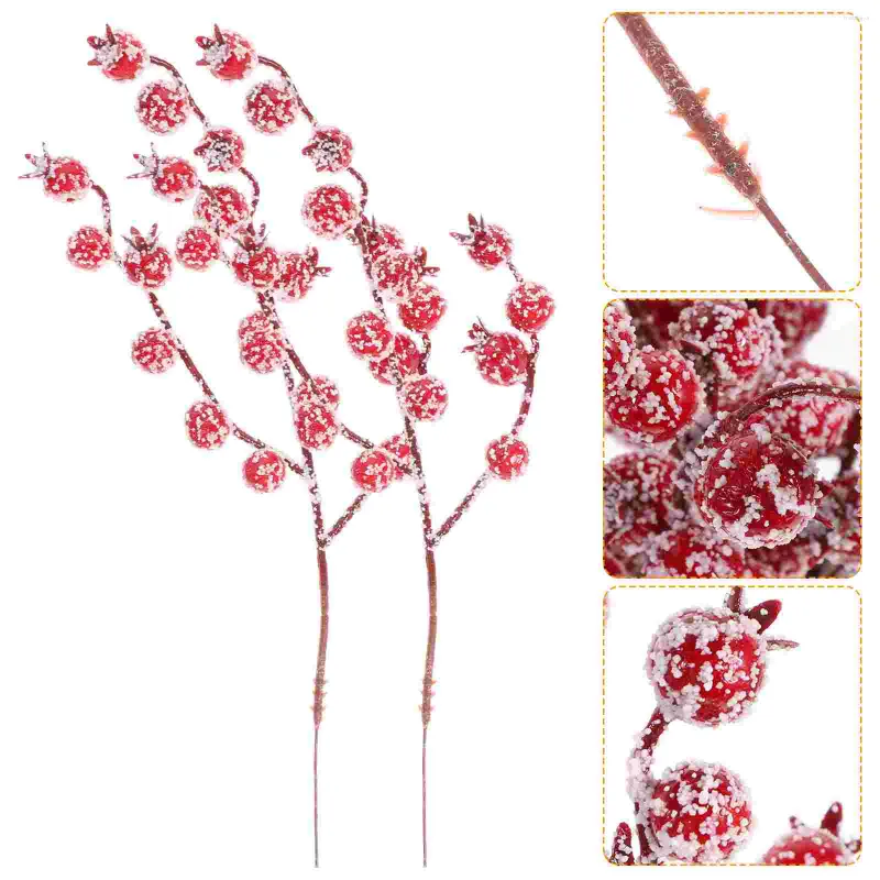 Decorative Flowers Christmas Tree Decoration Red Fruit Decorations Party Supplies Arrangement