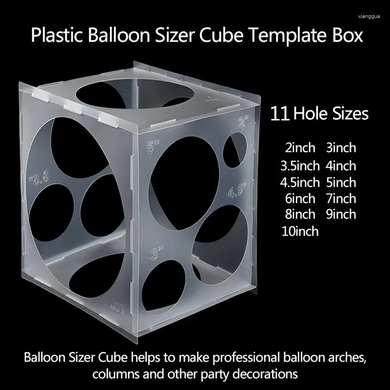 11 Holes 2-10 Inch Collapsible Plastic Balloon Sizer Box Cube Balloon Size  Measurement Tool Balloon