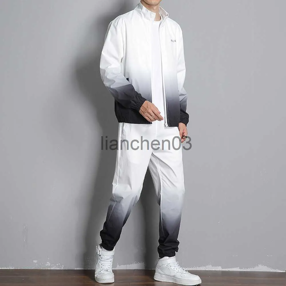 Tracksuits voor heren 2 -delige set mannen herfst tracksuit heren mode kleding 2022 lichtgewicht joggingpak heren sportkleding workout kleren hardlopen slijtage j230821