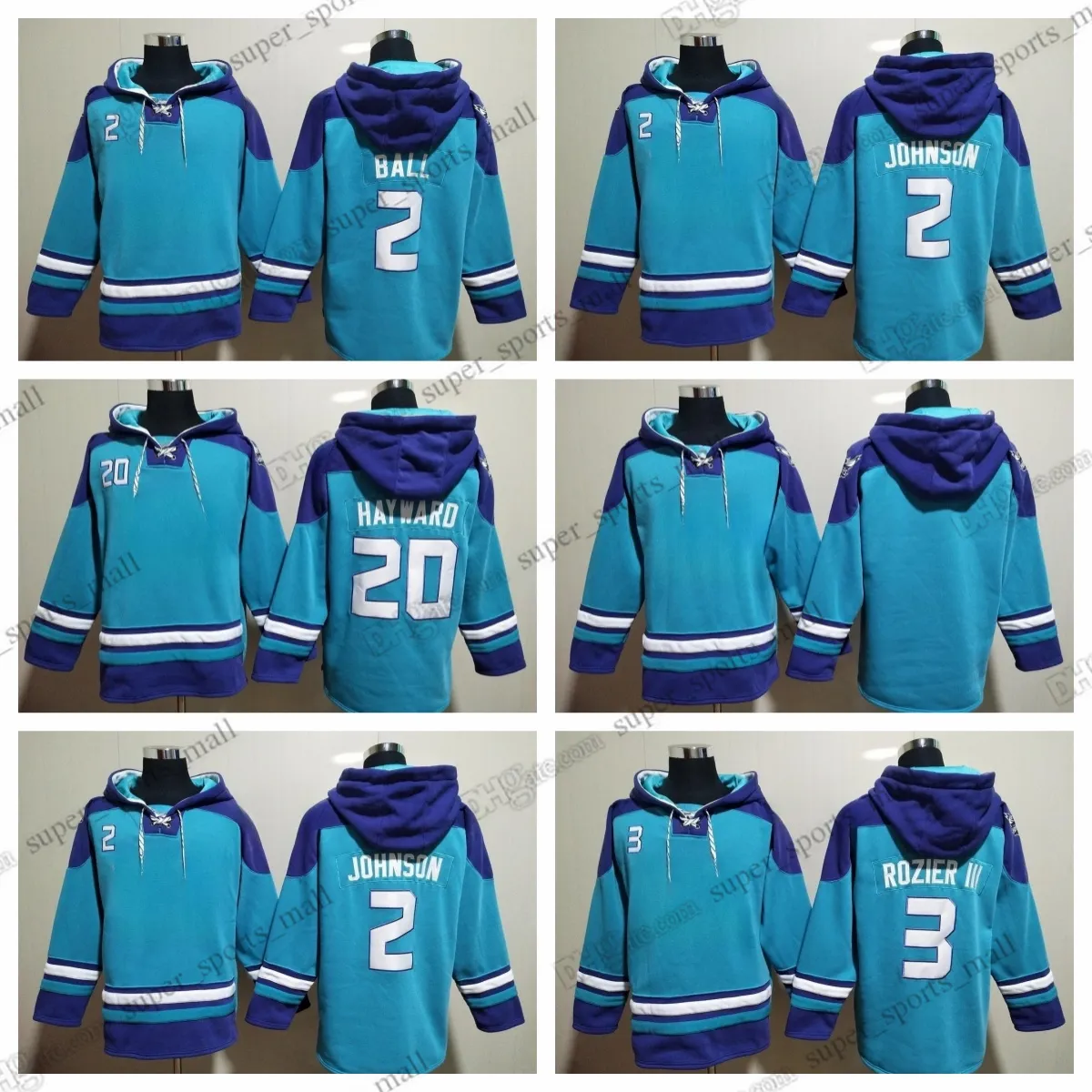 DIY LARRY BALL JOHNSON Chris Paul Hayward Blue Basketball Hoodbool Home Spring and Autumn Thin Hooded Sweater Mens 느슨한 학생 겨울 ​​플러시 백인 커스텀 남성 청소년 여성