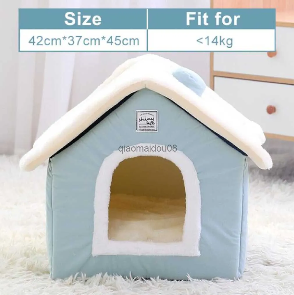 Autres fournitures pour animaux de compagnie Dog House Pet Cat Bed Winter Dog Villa Sleep Kennel Amovible Nest Warm Closed Cave Sofa Pet Supply HKD230821