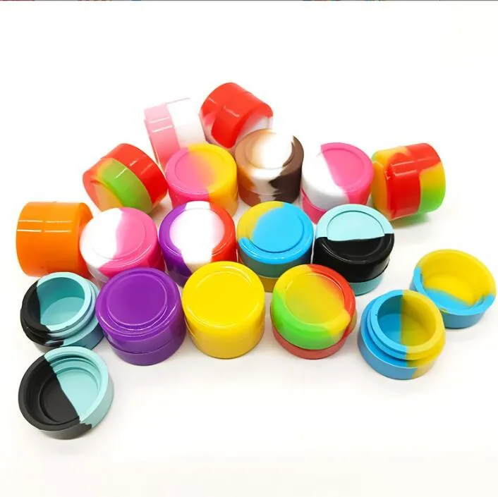 Silicone Container 3ML Non-stick Round Mini Jars Food Grade Rubber Dab Tool Storage Box Oil Holder Small Wax Container