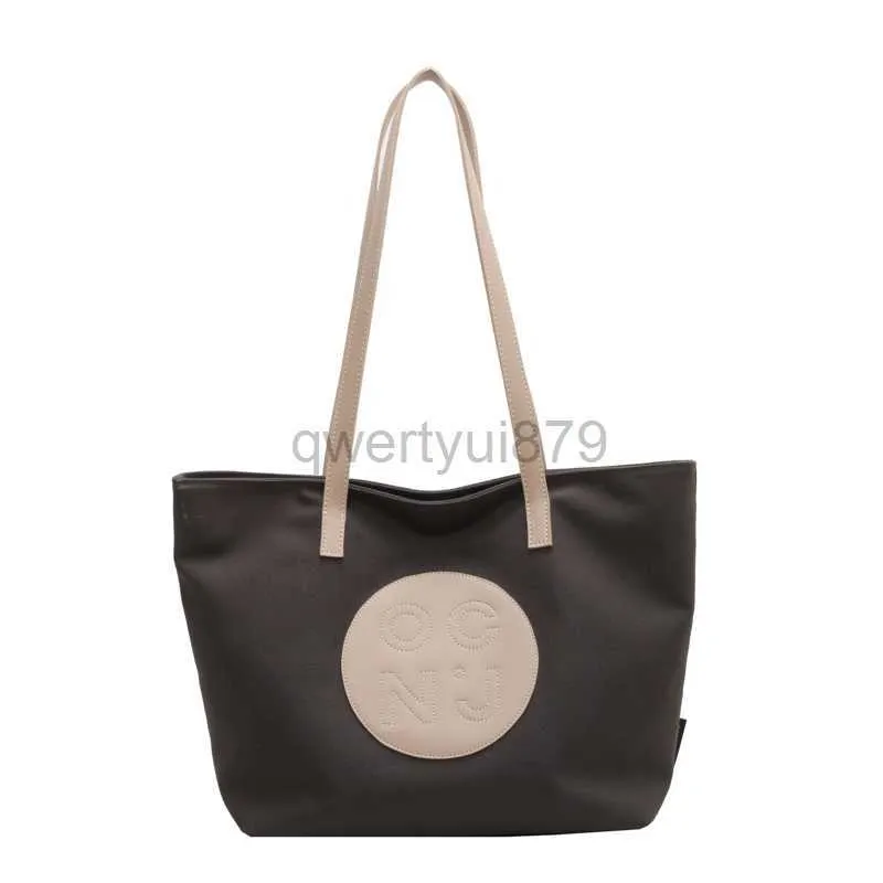 Tote Bag femminile Casual Simple Tela Stume da spalla femminile da donna Lightweight Travel Version Women's Fashion Versione HandBagqwertyui879