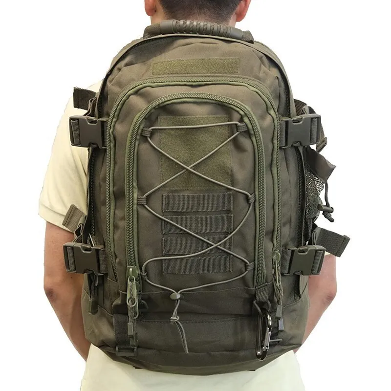 Backpacking Paketleri 60L Büyük Askeri Taktik Sırt Çantası Ordusu Molle Saldırı Sıralama Sırtı Erkekler Sırt Çantaları Seyahat Kamp Avcılık Yürüyüşü Genişletilebilir 230821