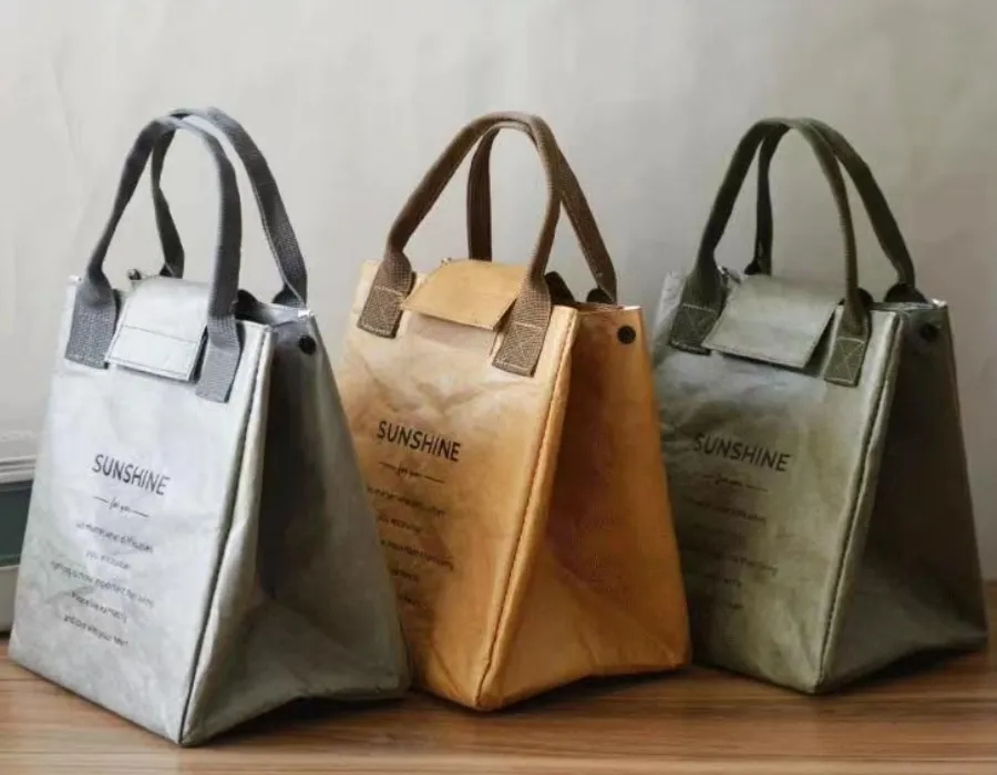 Paper Bento Bags Lunch Box Dupont bag office worker student waterproof oil insulation bag Food preservation boxes handbag
