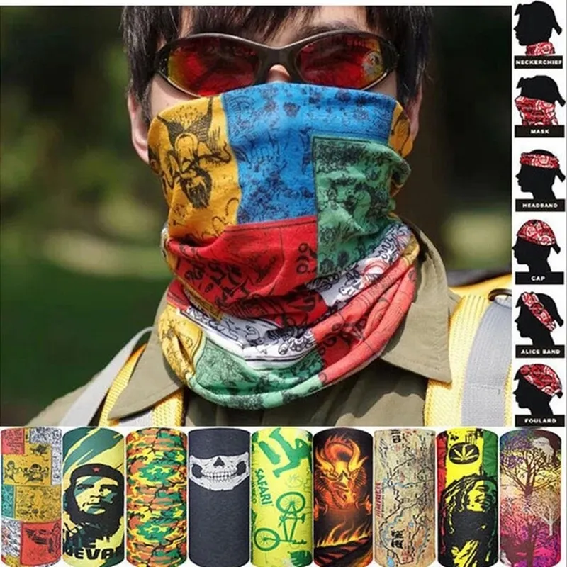 Masowe maski twarzy szyi gaiter wielofunkcyjny ochronę UV Magiczna szalik cieplejszy podgrzewanie rurka wędkarska na zewnątrz rowerowe rower