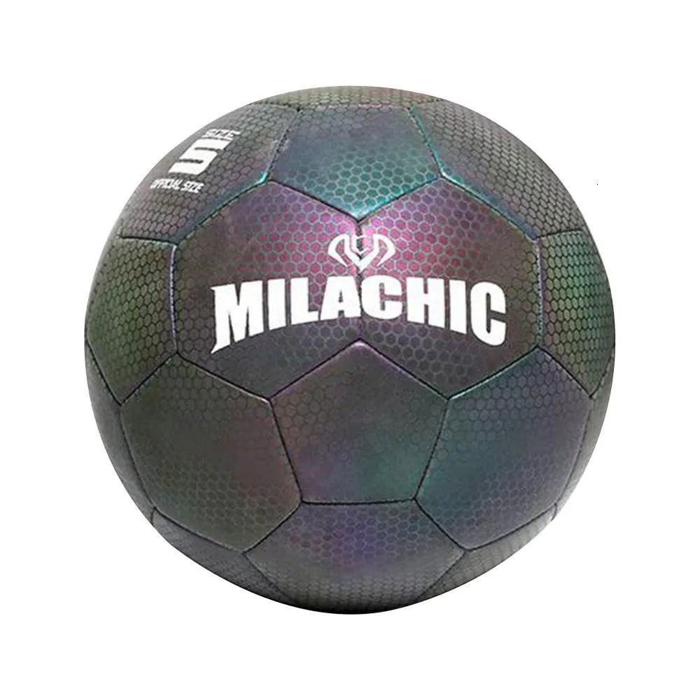 Ensemble de ballon de football réfléchissant brillant ballon lumineux pour  enfants adultes ballons de football taille 4 et taille 5