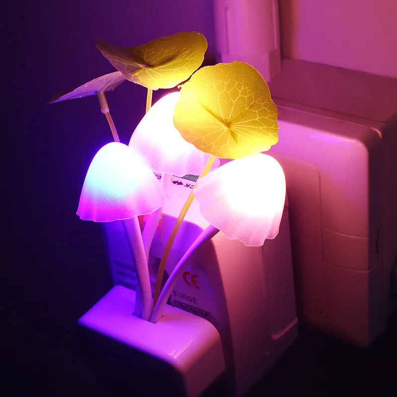 Novelty Items 20V 3 LED Wall Light-control Sensor Night Light Induction Dream Fung Mushroom Lamp Home Bedroom Decoration EU US Plug 230821