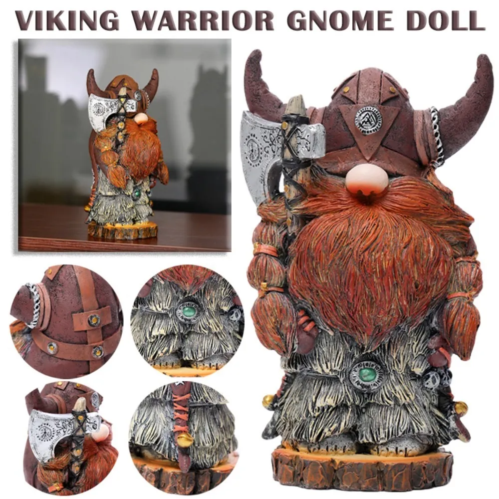 Dekorative Objekte Figuren Figuren gesichtslosen Viking Warrior Gnom Statue Puppe Plüschharz Ornamente Figuren alte Mann Elf Kawaii Zimmerdekoration Kinder Spielzeug Geschenk 230822