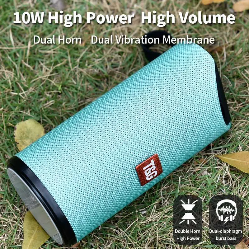 TG Bluetooth Speaker Portable Outdoor Loudspeaker Wireless Mini Column 3D 10W Stereo Music Surround Support FM TFCard Bass Box L230822