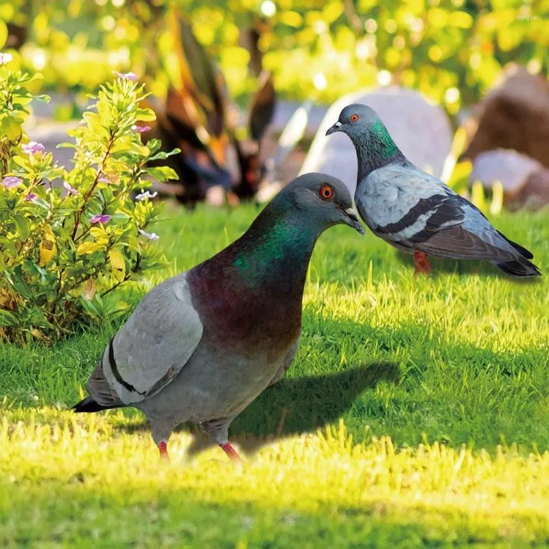 Decorações de jardim Pigeon estátua de impressão dupla face estatueta à prova de intempéries para quintal 2d acrílico escultura selvagem decoração