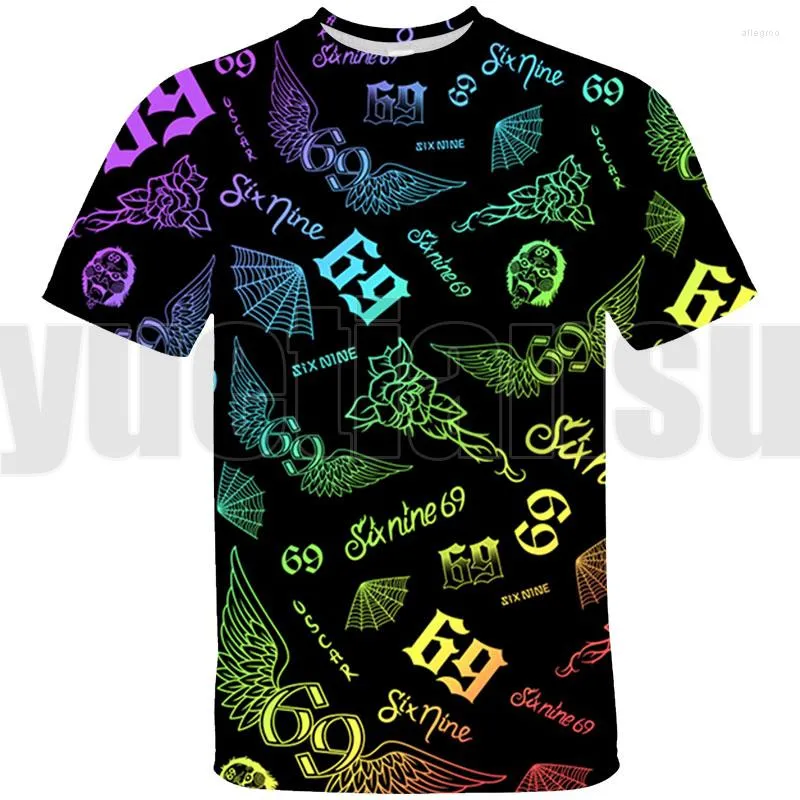 Herr t-skjortor 3d anime casual tekashi 69 toppar tee sommar 6ix9ine t-shirt o-hals gooba tshirts barn överdimensionerad grafisk skjorta män