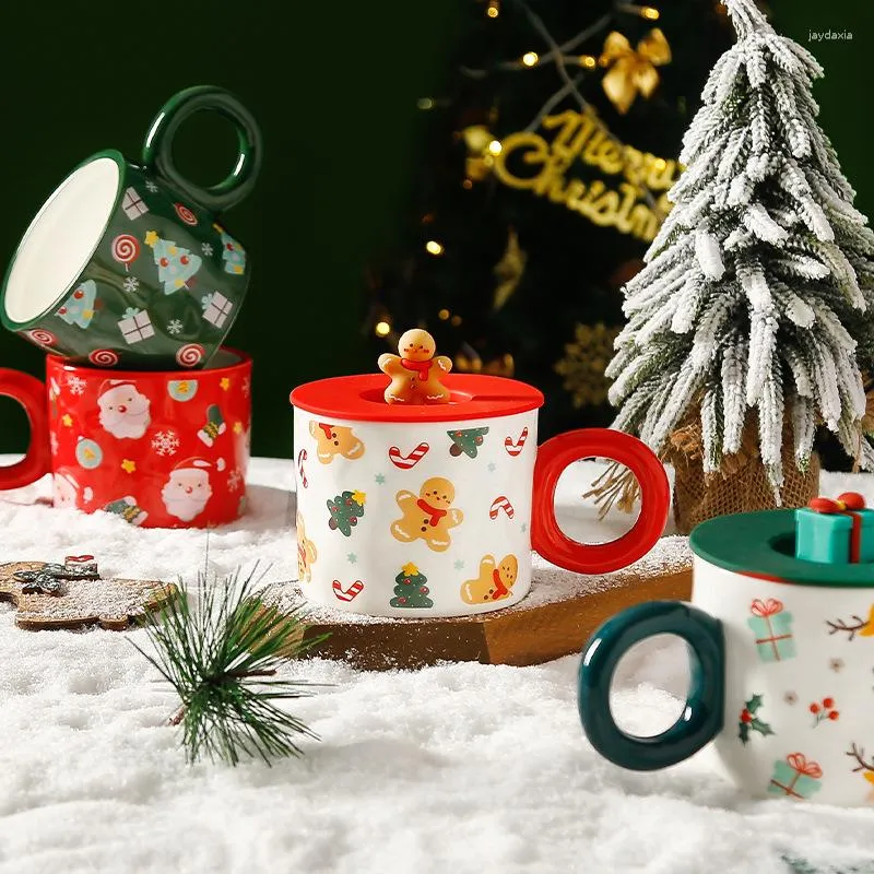 Tassen Weihnachten Becher Keramik Kaffee Tasse Milch Wasser Party Tea Claus kreative Trinkglas Kindergeschenkbecher