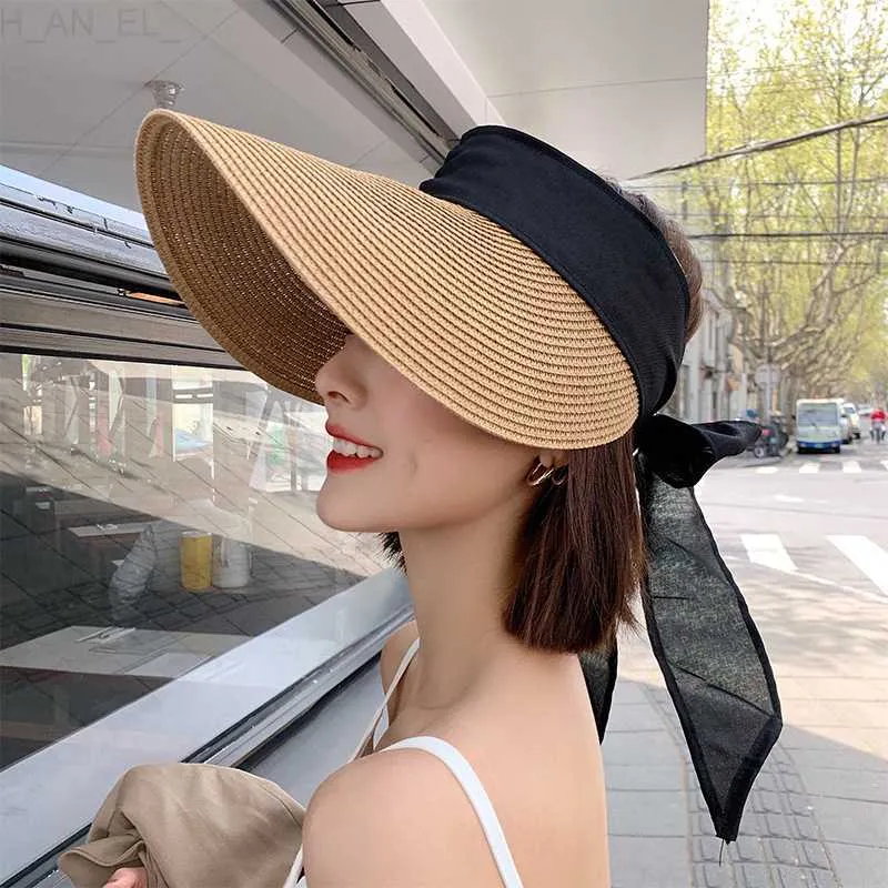 2022 Fashion Oversized Straw Bucket Hat With Bow For Women And Men