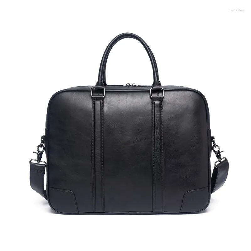 Porte-documents hommes d'affaires porte-documents grand sac mâle véritable cuir véritable ordinateur portable mode luxe sac à main avocat Teather Document sacs de bureau