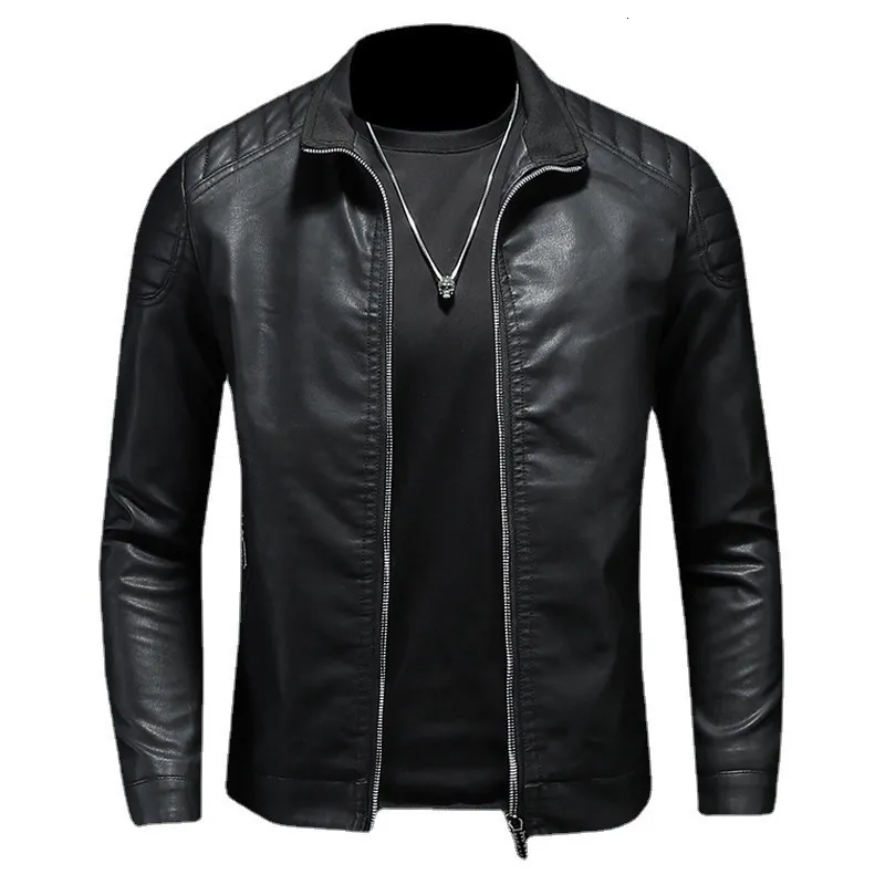 Heren Trench Coats Spring en Autumn Rapel Leather Jacket Trend Slanking Koreaanse versie Motorfiets PU 4XL 230822