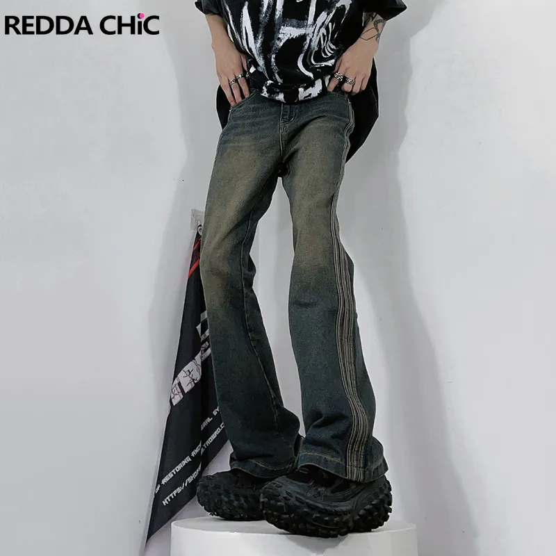 REDDACHiC Men's 3-Bar Brushed flare jeans - Streetwear