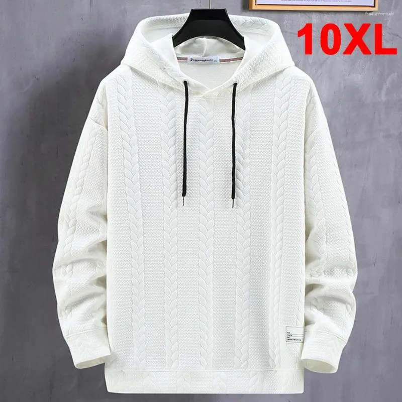 Con cappuccio maschile maschile plus size 10xl con cappuccio con cappuccio con cappuccio con cappuccio con cappuccio maschio grande pullover nero bianco