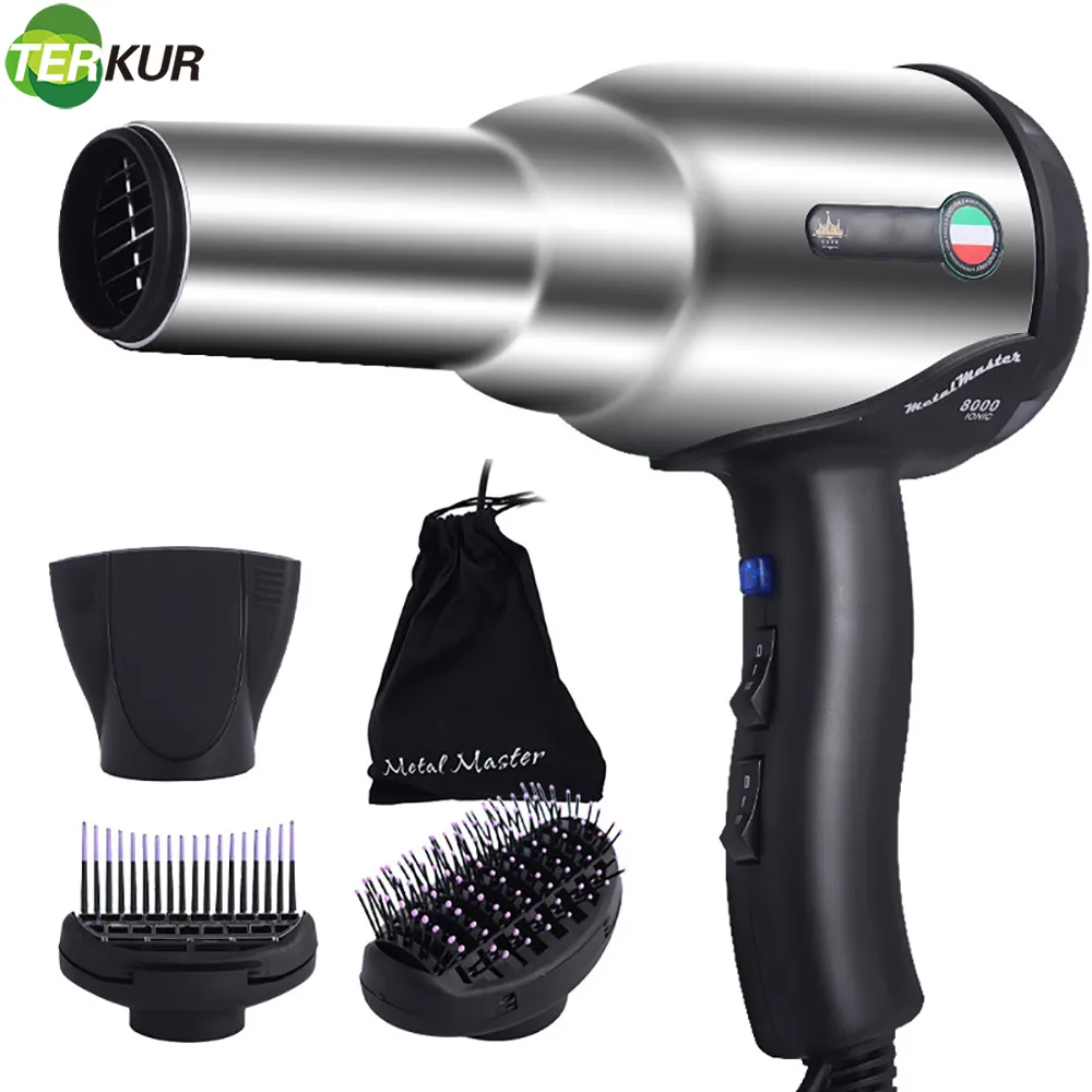 Hårtorkar Blow Dryer med diffusor Jonisk förlängd livslängd AC -motor 2 hastighet och 3 värmeinställningar Cool STUNKNAGSFAST Torkning EU 230821