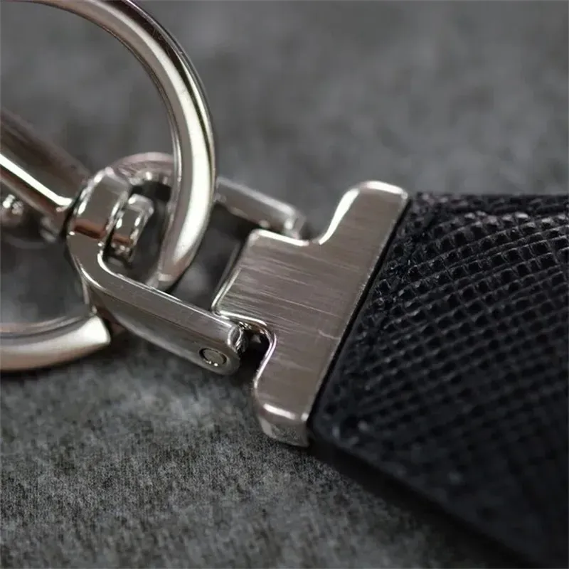Luxury Handmade Leather Black Keychain With Designer P Car Key Buckle For  Women And Men Black Bag Pendant Jewelry Keyring From Fashion_cap, $17.96