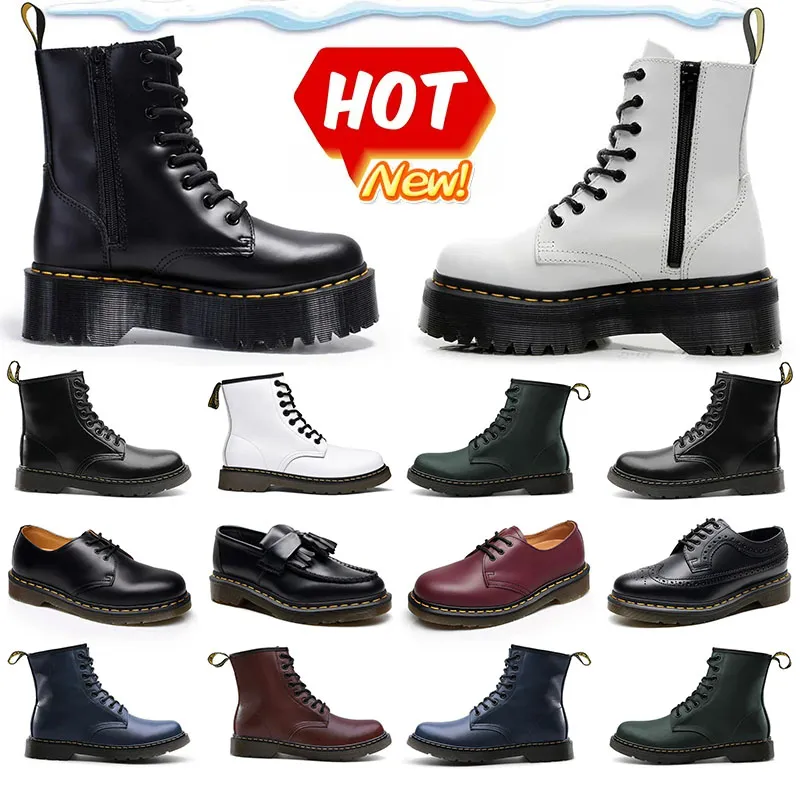 2023 أحذية مصممة فاخرة أحذية قصيرة Doc Martens Men Women Marten High Leather Winter Snow Booties Bottom Ongle Shoes 36-45