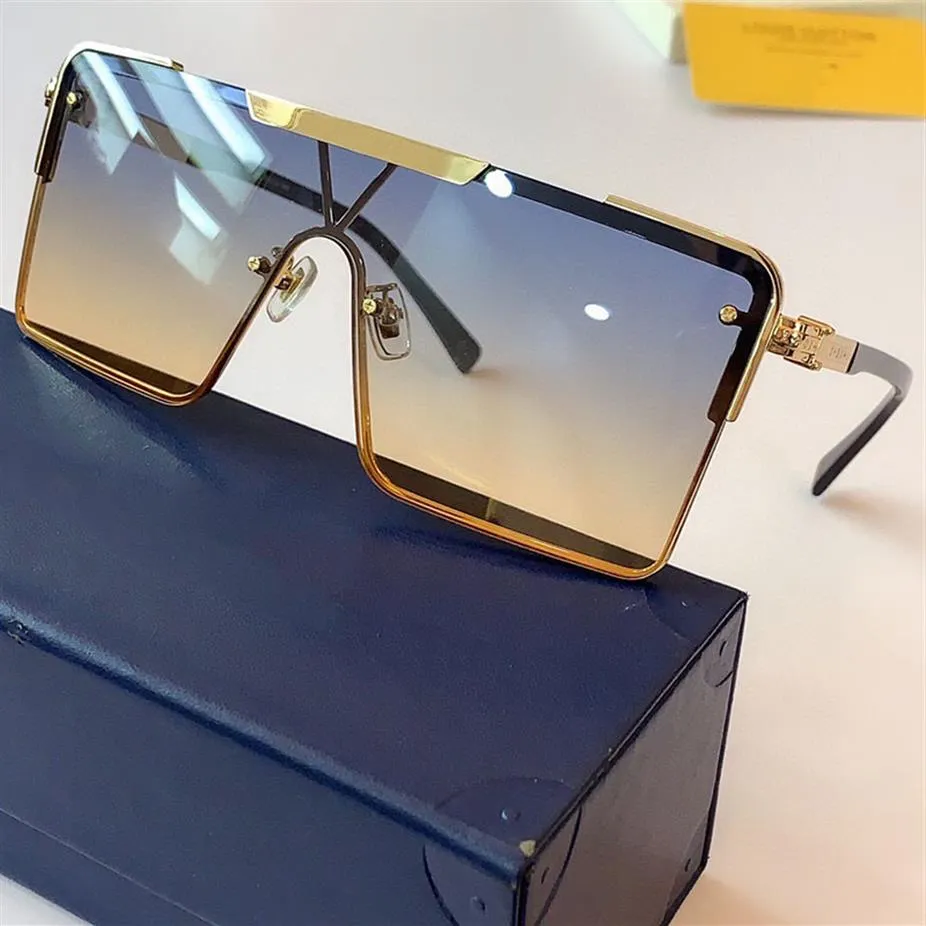 Latest fashion sunglasses 9808 womens oversized frame all-in-one glasses square simple and generous mens cool carved temples metal200K