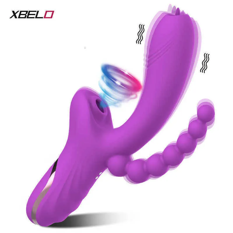 Massager 3 in Sucking Vibrator for Women Clitoris G-spot Stimulator Tongue Licking Female Masturbator Adults Couples Game