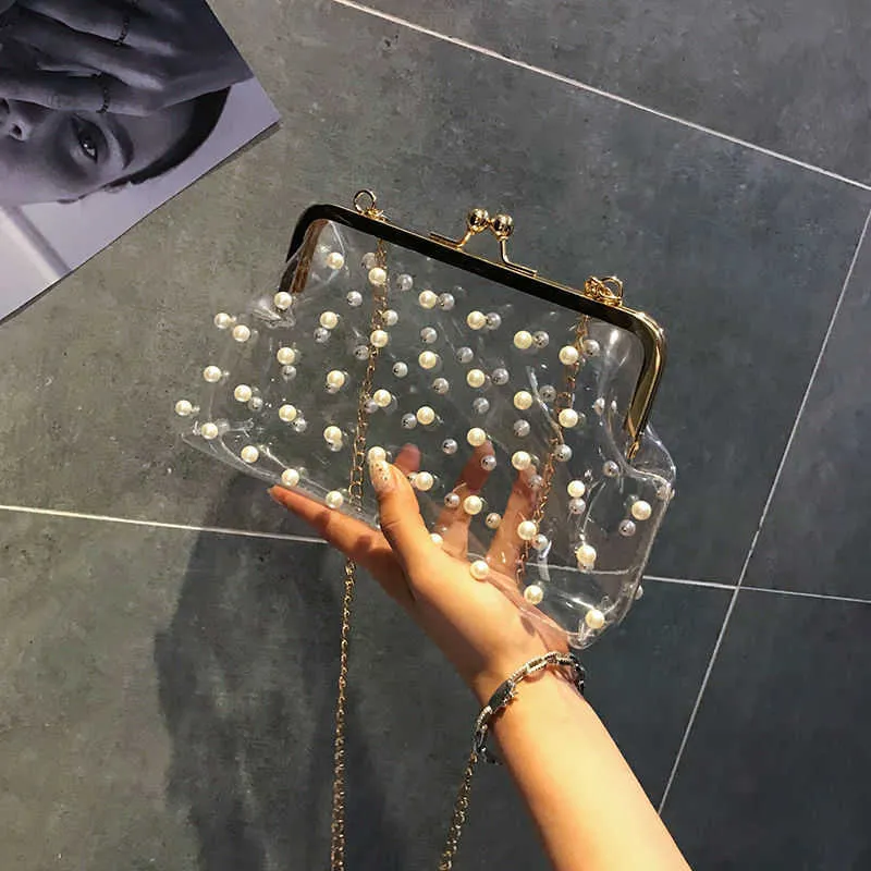 Bolsos De Mano Transparentes De Gelatina Para Mujer, Bolso De Hombro Con  Cadena Y Perlas, Bolso Transparente A La Moda Para Mujer, Diseño Informal  Elegante HKD230822 De 7,68 €