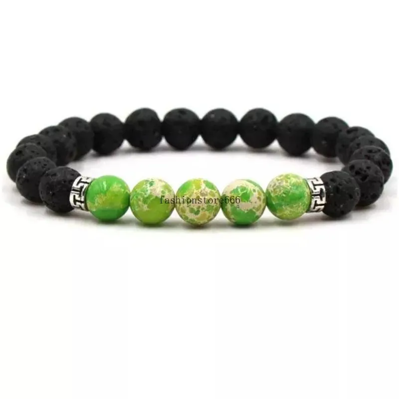 EODKSE 7 Braccialetto Chakra per Donna Uomo, Bracciale Chakra, Bracciale Occhio di Tigre Lava Beads, Bracciale Uomo Donna Elastico da Vere Pietre Preziose Naturali, 1Pcs