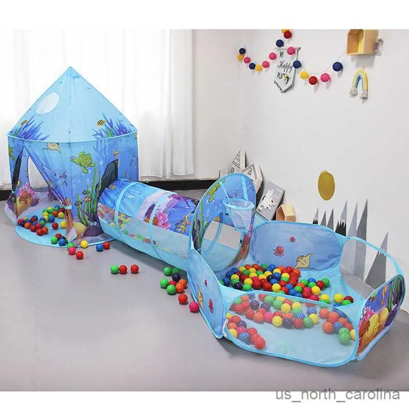 Tentes jouets tente pour enfants maison de jeu océan balle garçon fille château rampant jouet cadeau pour enfants nouveau Portable pliant R230830