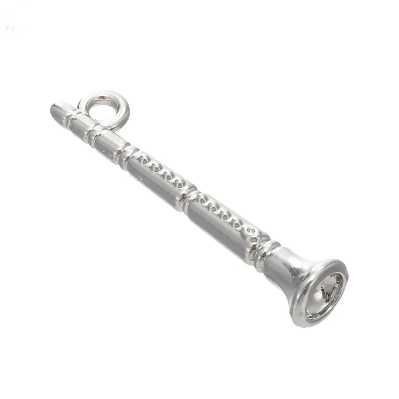 Charms Rainxtar Fashion Alloy Clarinet Music Instrument Charms 6*28mm 50pcs AAC826 230821