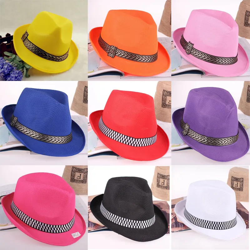 Широкие шляпы ковша летние короткие коры быстрая сухая джазовая шляпа для детей, женщины с полосатой группой на открытом воздухе, пляжная крышка, защита от ультрафиолета 230821
