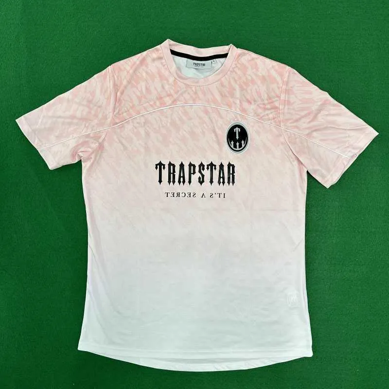 Stickerei Trapstar T-Shirt Männer Frauen Eu-Größe T-Shirts Fußball-Shirts - staubige rosa Sommer-Paar-Kleidung