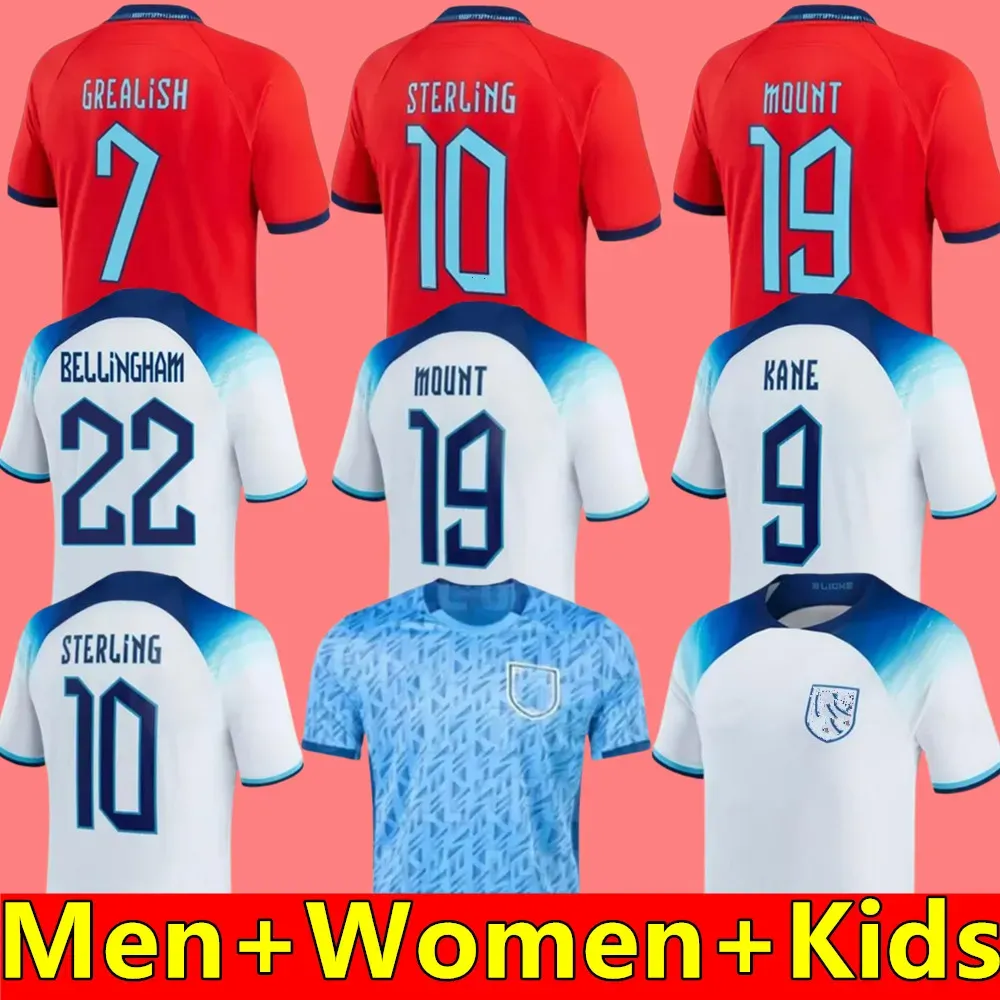 2023 Top Angleterre Toone Soccer Jerseys Angleterre Coupe du monde Angleterre Maillot de football Kirby White Bright Mead Kane Sterling Rashford Sancho Grealish Hommes Kit Enfants