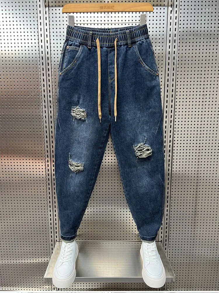 Jeans pour hommes Mode Trous Harajuku Hip -hop Streetwear Lâche Pantalons décontractés en plein air Vêtements de marque de haute qualité