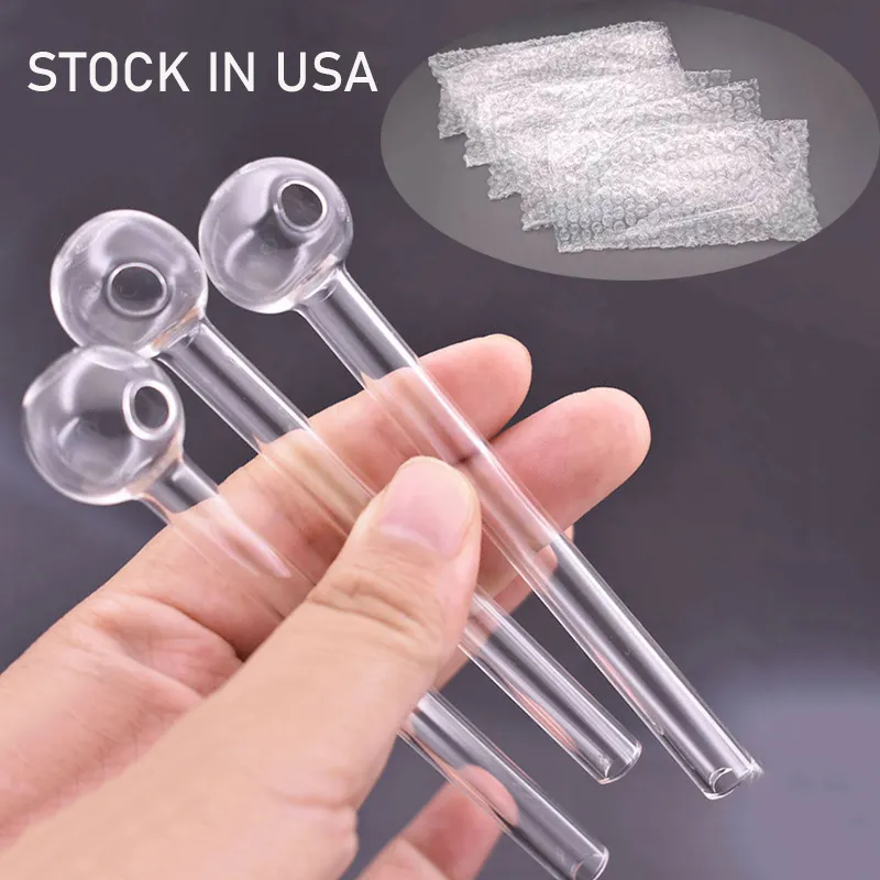 1000pcs Pipes à fumer épais Pyrex verre clair tuyau de brûleur à mazout 100mm 4 pouces transparent tube transparent huile cire tuyaux de combustion stock aux Etats-Unis